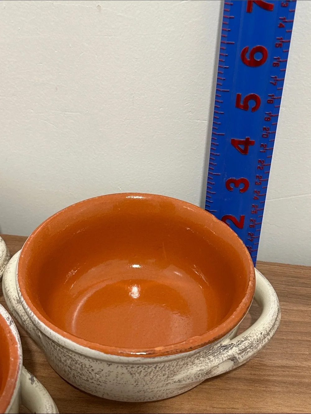 De Silva , Italian Rust Orange Glazed Stoneware . Set of 3